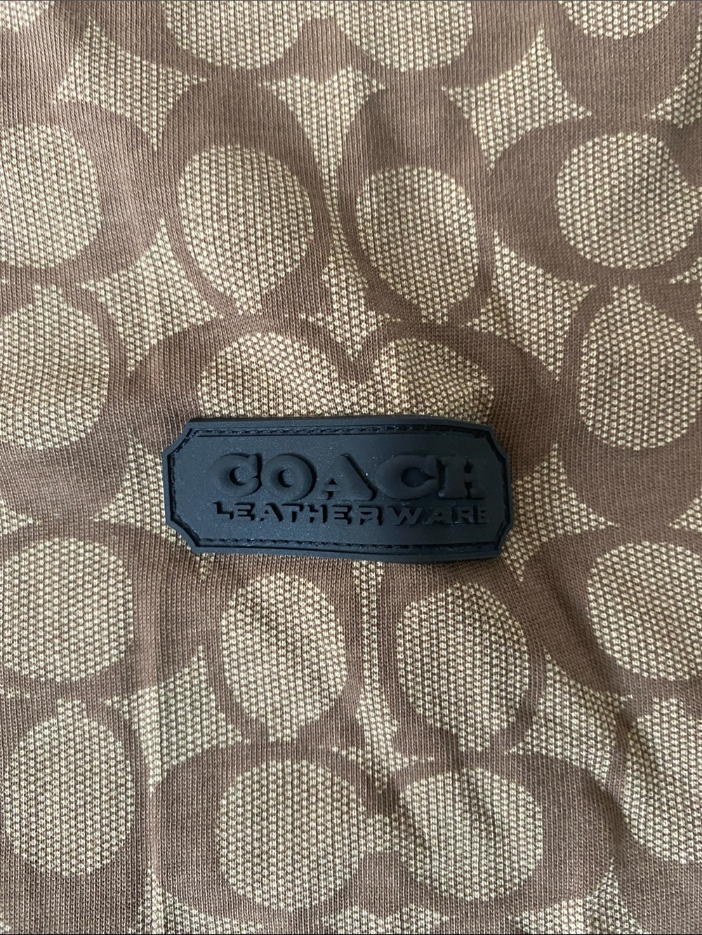 Coach Brown Signature C Logo Tee with Black Neck Trim - Picture 3 of 6